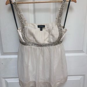 White with sequence Bebe Camisole